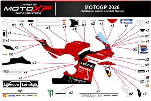 Aufkleber Satz kompatibel mit Ducati Panigale V4 V4S 2025 - 2026 - MXPKAD119017