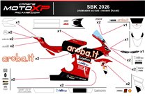 Aufkleber Satz kompatibel mit Ducati Panigale V4 V4S V4R 2019 - 2021 - MXPKAD19437