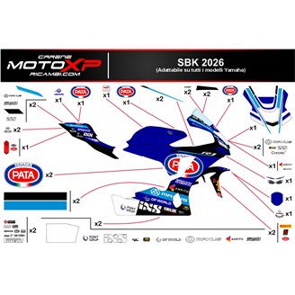 Kit adesivi compatibile con Yamaha R6 2017 - 2026 - MXPKAD19486