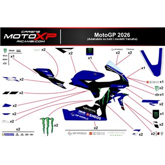 Kit de pegatinas compatible con Yamaha R6 2017 - 2026 - MXPKAD19500