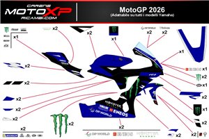 Kit de pegatinas compatible con Yamaha R6 2017 - 2026 - MXPKAD19500