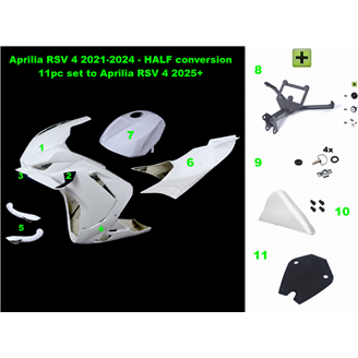 Aprilia RSV4 2021-2024 – Umrüstkit für Aprilia RSV4 2025+ – Komplettes 11-teiliges Racing-Kit - MXPCRDC19535
