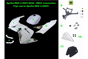 Aprilia RSV4 2021-2024 – Kit de conversión para Aprilia RSV4 2025+ – Kit racing completo de 11 piezas - MXPCRDC19535