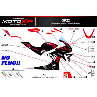 Kit Autocollants compatible avec Aprilia RSV4 2021 - 2023 - MXPKAD16495