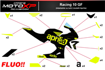 Sticker set compatible with Aprilia RSV4 2021 - 2023 fluo - MXPKAD16503