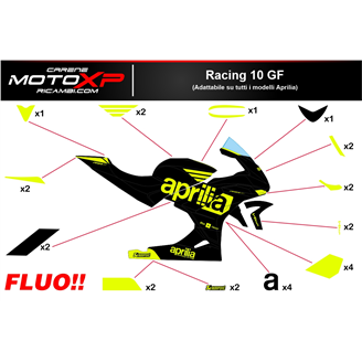 Kit de pegatinas compatible con Aprilia RSV4 2021 - 2023 fluo - MXPKAD16503