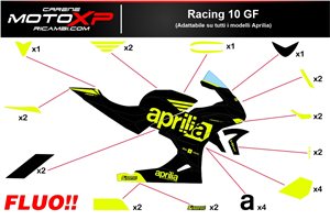 Kit Autocollants compatible avec Aprilia RSV4 2021 - 2023 fluo - MXPKAD16503