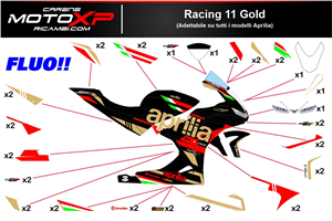 Kit adesivi compatibile con Aprilia RSV4 2021 - 2023 fluo - MXPKAD16499