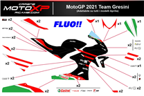 Sticker set compatible with Aprilia RSV4 2021 - 2023 fluo - MXPKAD16498