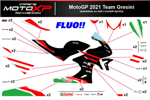 Kit adesivi compatibile con Aprilia RSV4 2021 - 2023 fluo - MXPKAD16498