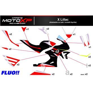 Kit adesivi compatibile con Aprilia RSV4 2021 - 2023 fluo - MXPKAD16501