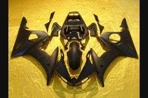 Lackierte Straße Verkleidung auf ABS kompatibel mit Yamaha R6 2003 - 2004 Matt Black- MXPCAV3231