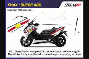 Kit Autocollants compatible avec Yamaha T Max 530 2012 - 2014 - MXPKAY4533