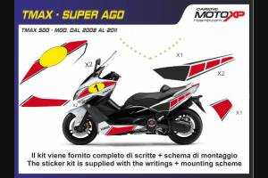 Kit Autocollants compatible avec Yamaha T Max 500 2008 - 2011 - MXPKAY4544