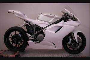 Lackierte Rennverkleidung Ducati 848 1098 1198 mit 2 Farben + frei Grafiken White - MXPCRV5735