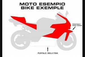 Carene Aprilia RSV4 2009 - 2014 verniciate 2 Colori come da schema Racing + adesivi in omaggio Bianco Rosso - MXPCRV5752