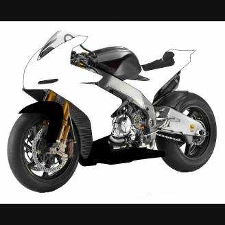 Carénages Aprilia RSV4 2009 - 2014 peinture + autocollants gratuitemente Black White - MXPCRV5753